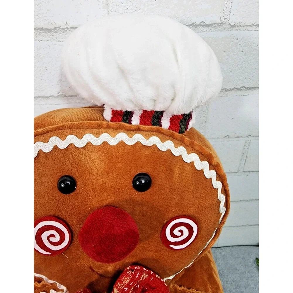 Gingerbread Man Boy Baker Plush Throw Pillow Christmas‎ Decor Peppermint 17